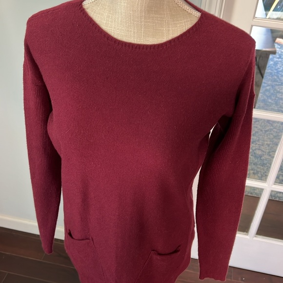 Charlie B long sleeve sweater top, maroon, size S - Picture 4 of 8